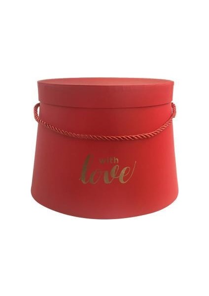 Kırmızı Love Konik Kutu 12cm