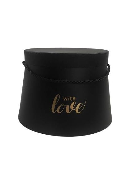 Siyah Love Konik Kutu 12cm