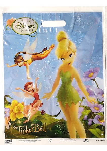 Tinkerbell Dısney Desenli Takviyeli Mağaza Çanta Poşet 40 Mic 40 x 50 cm 50'li