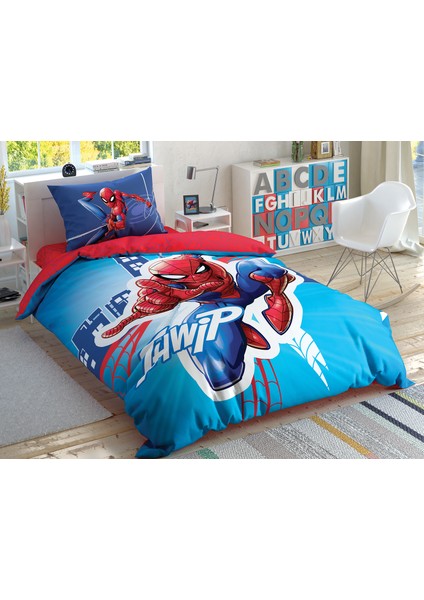 Lisanslı Spiderman Light City Glow Tek Kişilik Nevresim Takımı