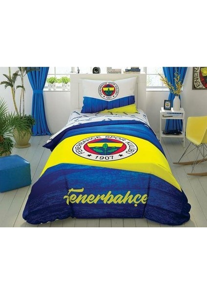 Lisanslı Tek Kişilik Nevresim Takımı Fenerbahçe Wooden