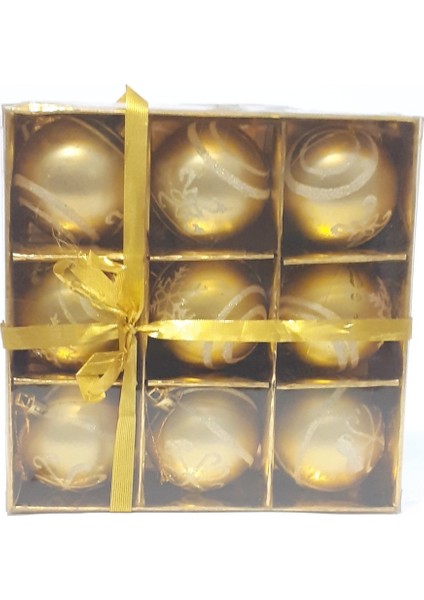 Yılbaşı Yeni Yıl Süsü Çam Ağacı Süs Top 9'lu 6 cm Desenli fiyatları