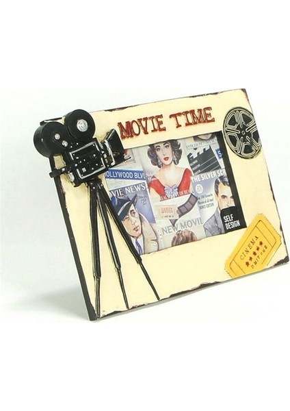 Kamera Temalı Krem Dekoratif Fotoğraf Çerçevesi fiyatları