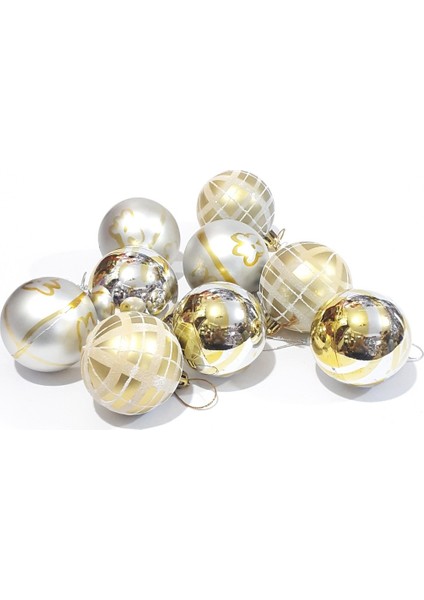 Desenli Yılbaşı Ağacı Süsü 9'lu