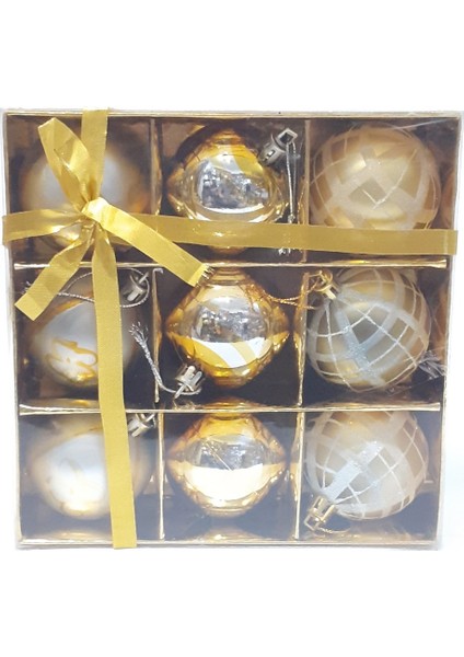 Desenli Yılbaşı Ağacı Süsü 9'lu modelleri