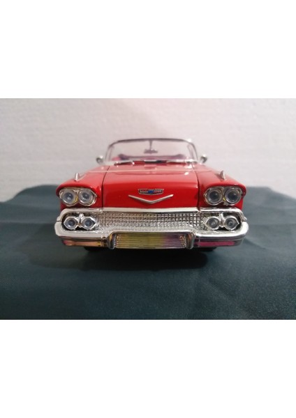 1958 Model Chevy Impala, Kutulu, Metal, Kırmızı modelleri