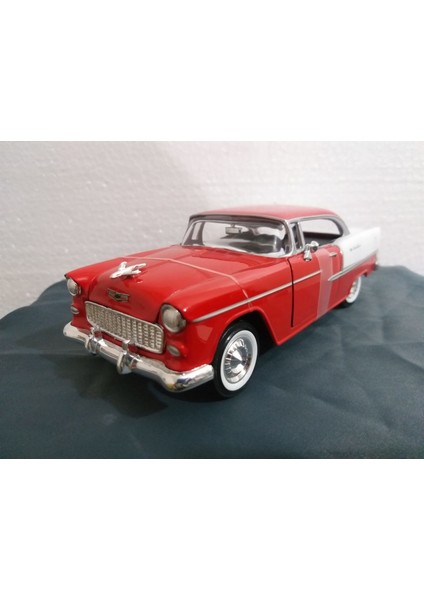 1955 Model Chevy Belair Kutulu, Metal, Kırmızı
