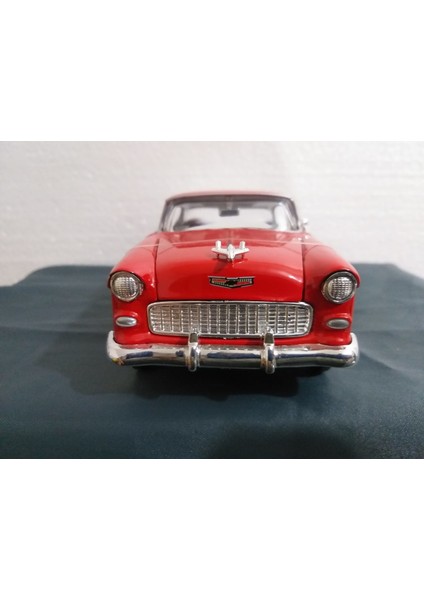 1955 Model Chevy Belair Kutulu, Metal, Kırmızı modelleri