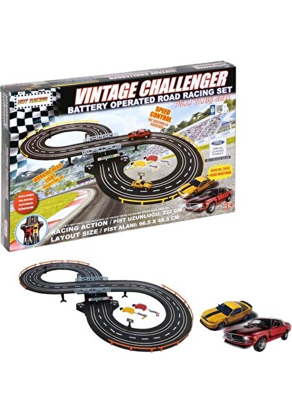 Hot Racing Vintage Challenger Işıklı Yarış Seti