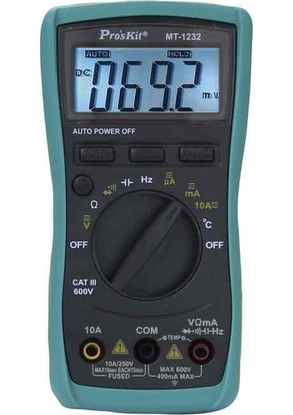 MT-1232 3 3/4 Autorange Dijital Multimetre