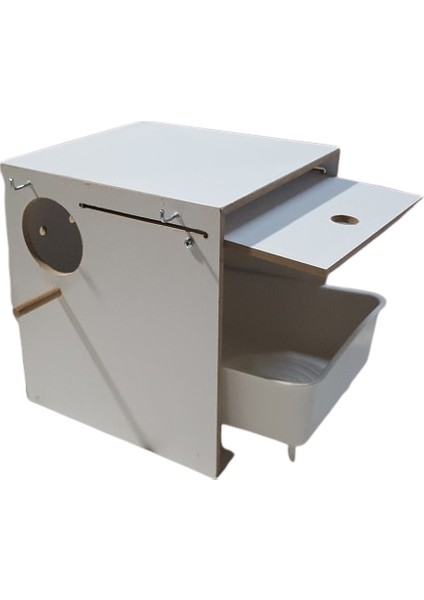 Uzun Sultan Yuvalık - Kızaklı - Plastik Folluk - Ahşap Mdf Yuva 20 cm x 29 cm + 23 cm