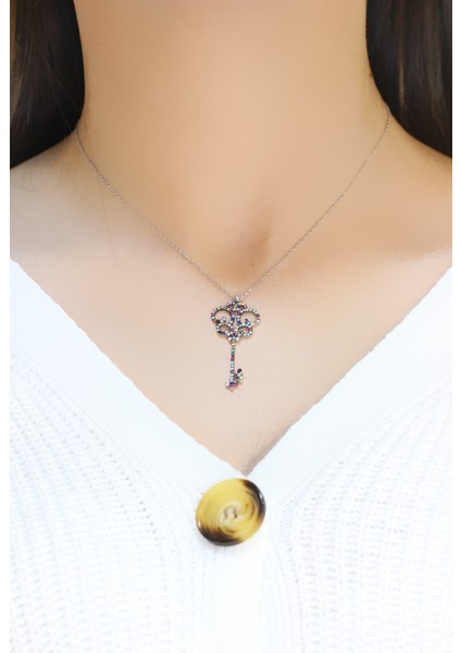 Kalbimin Anahtarı Model Hayalet Gümüş Kolye