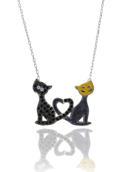 Kedi Model Hayalet Gümüş Kolye fiyatları