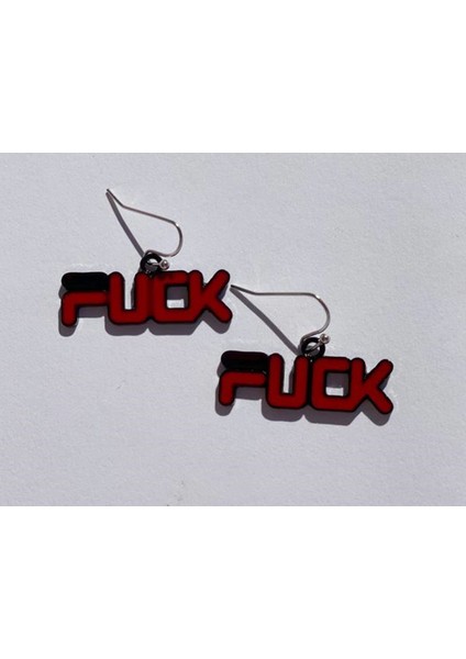 F*ck Yazılı Renkli Unisex Metal Küpe PYTKKP006