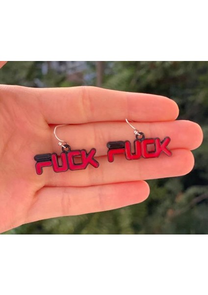 F*ck Yazılı Renkli Unisex Metal Küpe PYTKKP006 fiyatları
