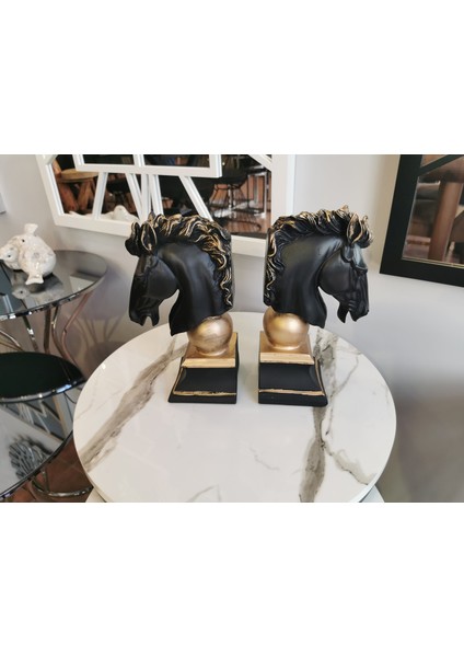 Dekoratif At Figürü Kitap Tutucu Gold modelleri