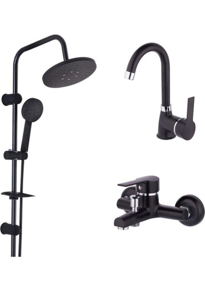 Siyah Duş Seti Takımı