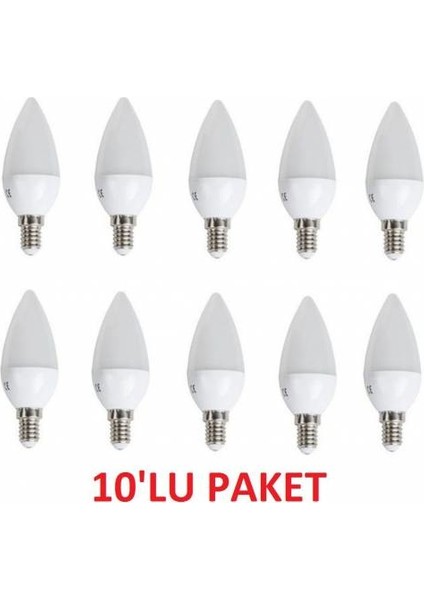 Mum Ampul LED 7W Günışığı ( 10 Adet ) Ince Duylu