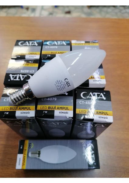 Mum Ampul LED 7W Günışığı ( 10 Adet ) Ince Duylu