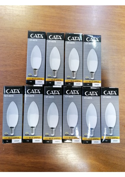 Mum Ampul LED 7W Günışığı ( 10 Adet ) Ince Duylu