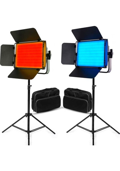 Cf-Led 600RGB 2’li Sürekli Panel LED Işık Seti