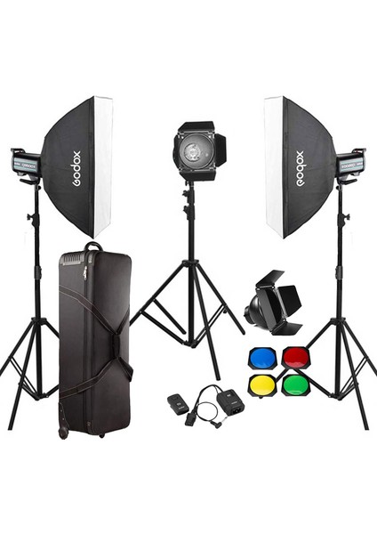 QS600II W/s Pro 3’lü Paraflaş Set