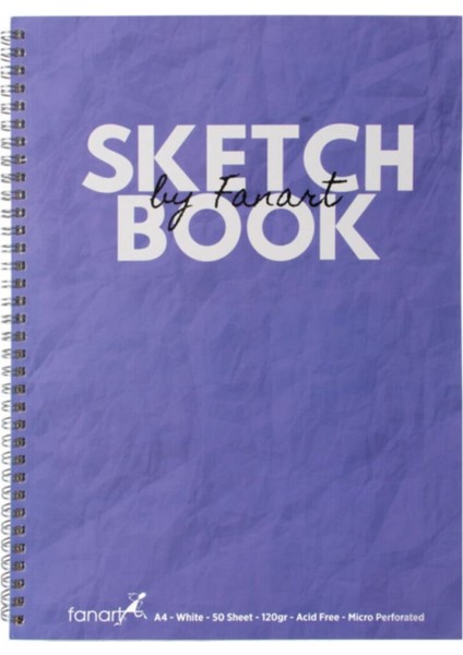 Academy Sketchbook A4 Spiralli Eskiz Defteri Kapak Mor