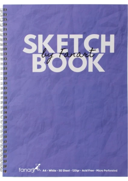 Academy Sketchbook A4 Spiralli Eskiz Defteri Kapak Mor