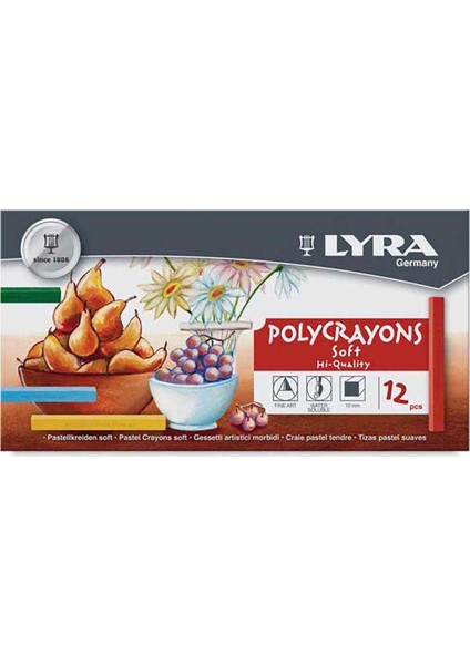 Polycrayons Soft Toz Pastel Seti 12 Renk