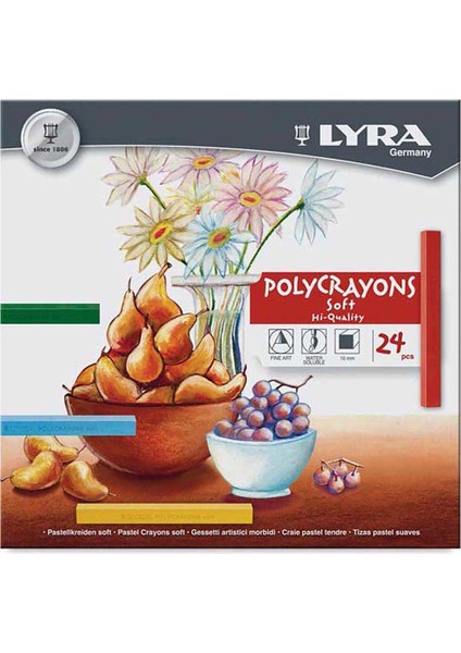 Polycrayons Soft Toz Pastel Seti 24 Renk