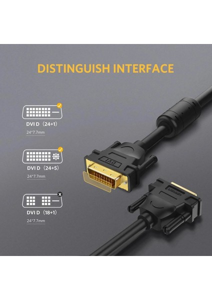 24+1 DVI To DVI Görüntü Aktarma Kablosu 2 Metre