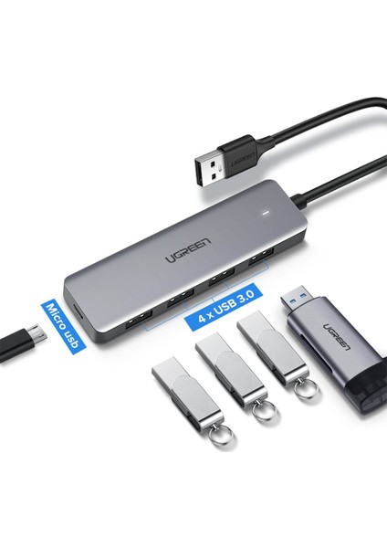 4-Port USB3.0 Hub with USB-C Power Supply - 50985