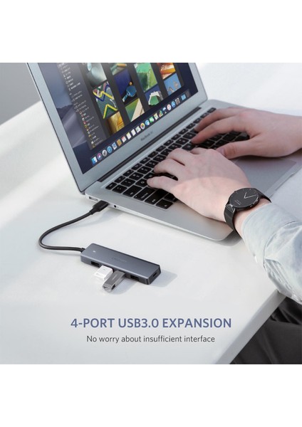 4-Port USB3.0 Hub with USB-C Power Supply - 50985