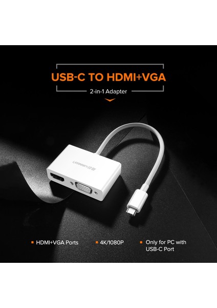 Type-C To HDMI VGA Çevirici Dönüştürücü Adaptör fırsatları