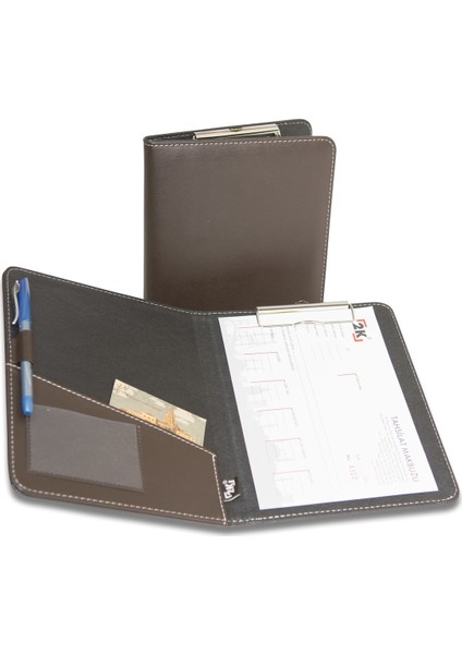 A5 Suni Deri Kapaklı Sekreter Blok Tablası 100 Yaprak Kahve