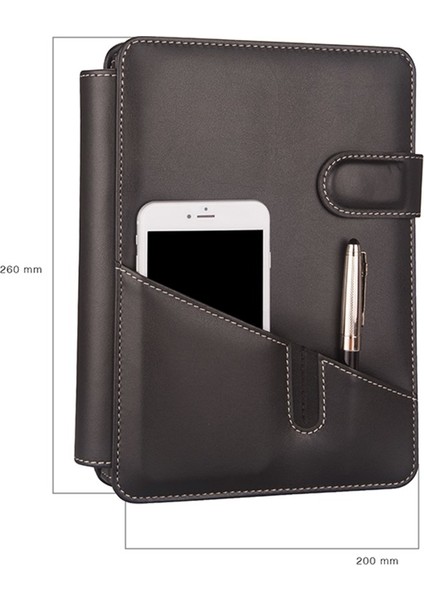 Diplomat Telefon Kılıflı 4 Halkalı Organizer Kareli Defterli 15 x 21 cm Siyah modelleri