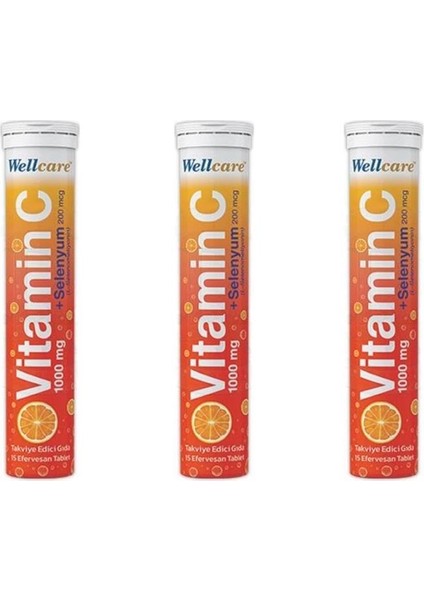 Vitamin C + SELENYUM15 Efervesan Tablet 3'lü Set