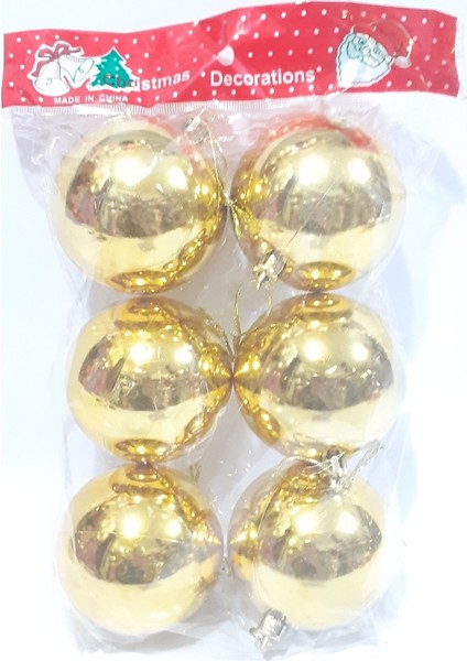 Yılbaşı Yeni Yıl Süsü Çam Ağacı Süs Top 7 cm 6'lı Altın fiyatları