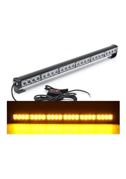 Tepe LED Bar Çakarlı Off Road 12-24V 112CM Sarı-Sarı Metal Gövde