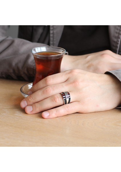 Kırmızı Zirkon Taşlı 925 Ayar Gümüş Menderes Yüzüğü modelleri