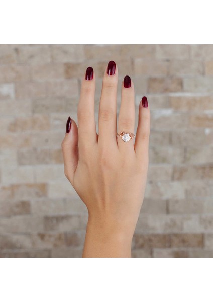 Zirkon Taşlı Spider Tasarım Rose Renk 925 Ayar Gümüş Bayan Yüzük modelleri