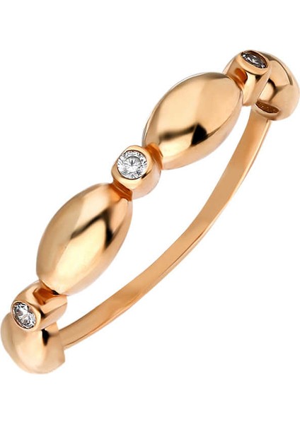 Zirkon Taşlı Sıralı Arpa Tasarım Rose Renk 925 Ayar Gümüş Bayan Yüzük fiyatları