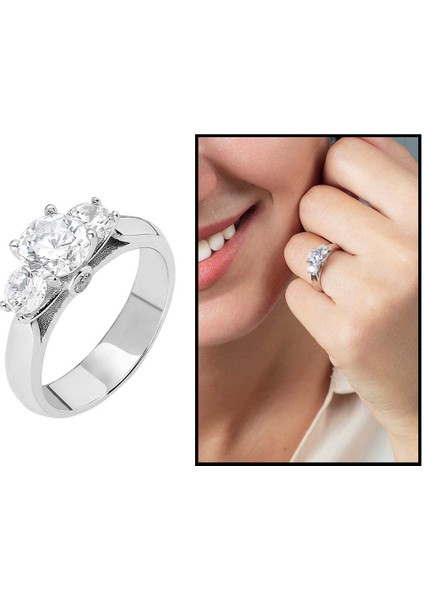 Starlight Diamond Pırlanta Montür 925 Ayar Gümüş Bayan Tria Yüzük fiyatları