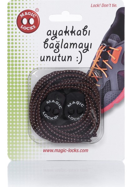 Magic Locks Akıllı Bağcık Yuvarlak- KAHVERENGI-8A1