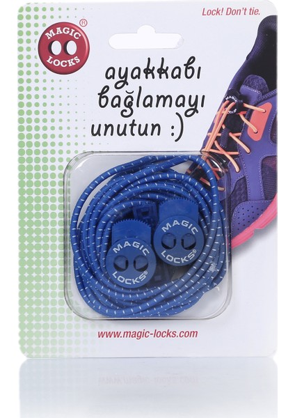 Magic Locks Akıllı Bağcık Yuvarlak- MAVI-9A1