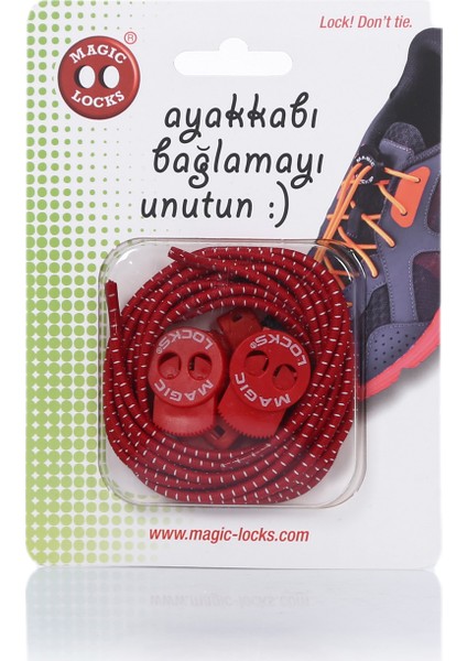 Magic Locks Akıllı Bağcık Yuvarlak- KIRMIZI-11A1