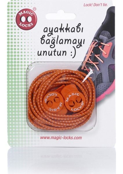 Magic Locks Akıllı Bağcık Yuvarlak- TURUNCU-14A1