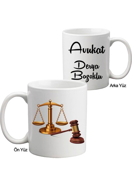 Avukata Hediye Isim Baskılı Kupa Bardak