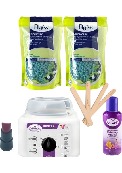 s Ağda Isıtıcı Makinesi 800 ml + s Azulen Boncuk Ağda x 2