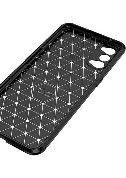 Case 4U Oppo Reno 4 Kılıf Rugged Armor Karbon Desenli Lüx Negro Silikon Arka Kapak Siyah